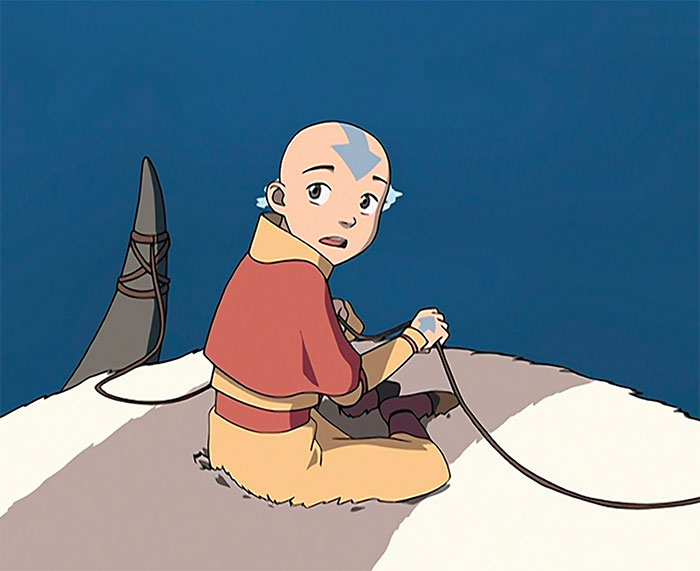 Avatar on top of his pet