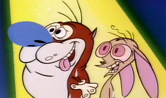Ren and Stimpy looking surprised