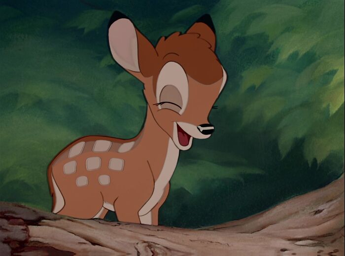 Bambi laughing in the forest 
