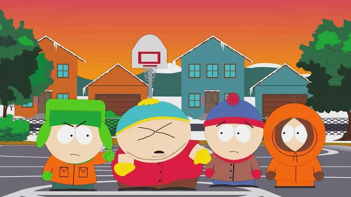 South Park characters standing outside