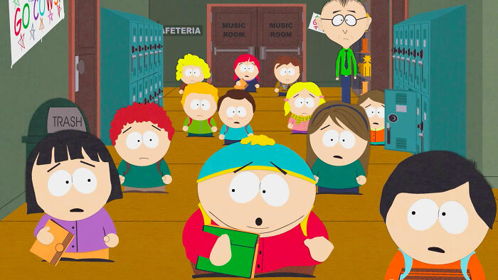 South Park characters in a school 
