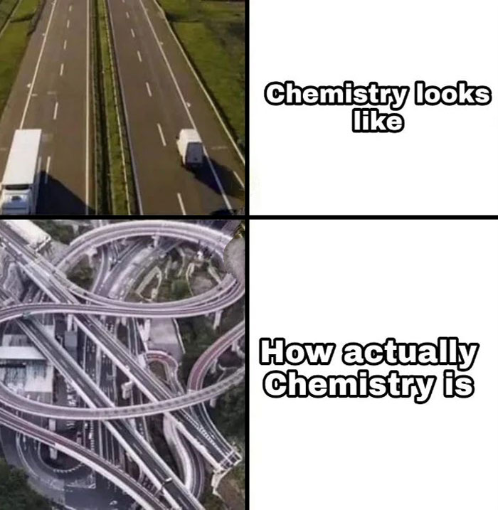 How chemistry looks like vs how it actually is meme