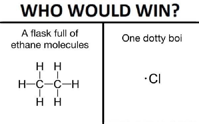 Meme about ethane molecules 