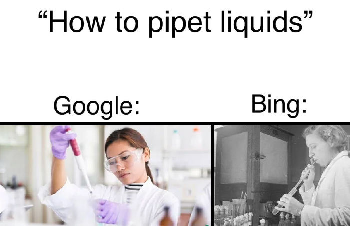 Chemistry meme about pipet liquids 