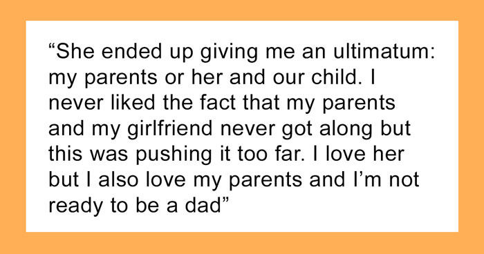 “AITA For Choosing My Parents Over My Girlfriend And Leaving Her To Take Care Of Our Child?”
