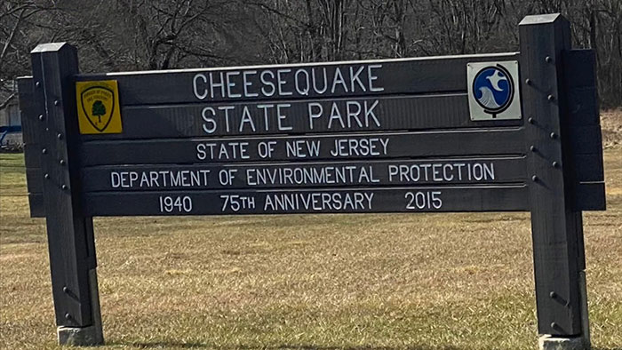Cheesequake, New Jersey, USA park sign 