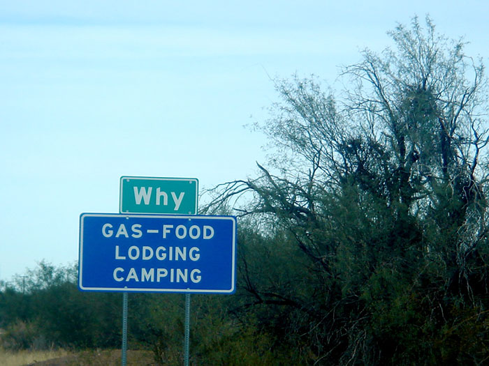 Why, Arizona, USA city sign 
