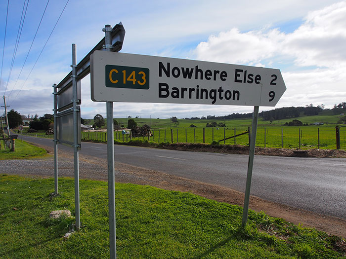 Nowhere Else, Tasmania, Australia city sign 