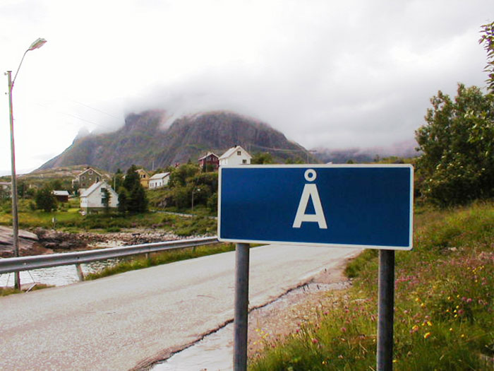 Å, Norway city sign 