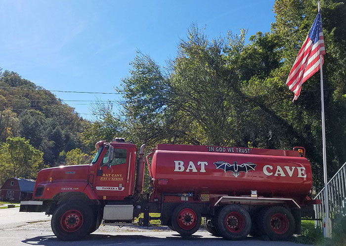 Bat Cave, North Carolina, USA cities red truck 