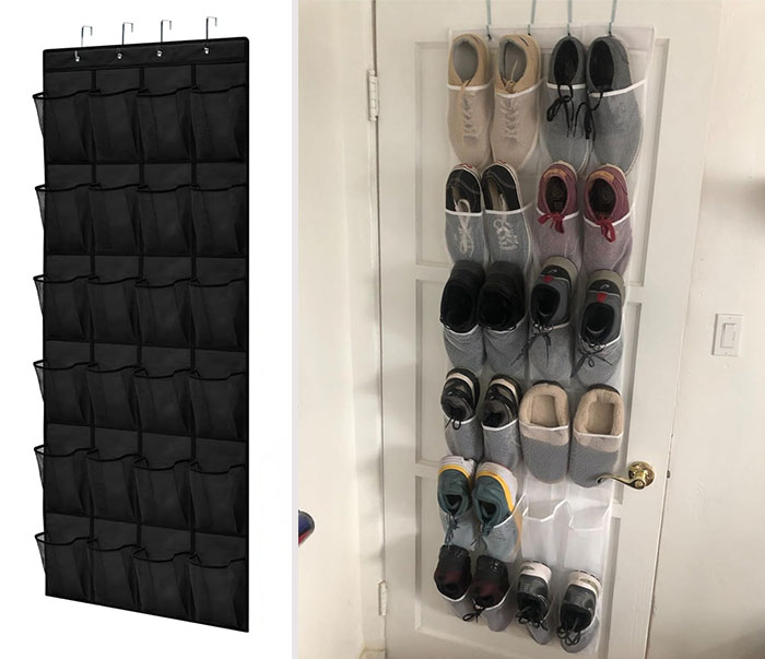 Gorilla Grip Large Shoe Organizer: Perfect for storing shoes, supplies, and more, with breathable mesh pockets for easy visibility and odor reduction.