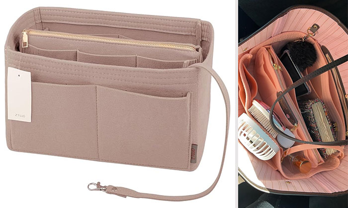 Ztujo Purse Organizer Insert: A lightweight and versatile bag sorting solution with 13 interior pockets, a detachable wallet pocket, and key chain to keep your valuables securely organized.