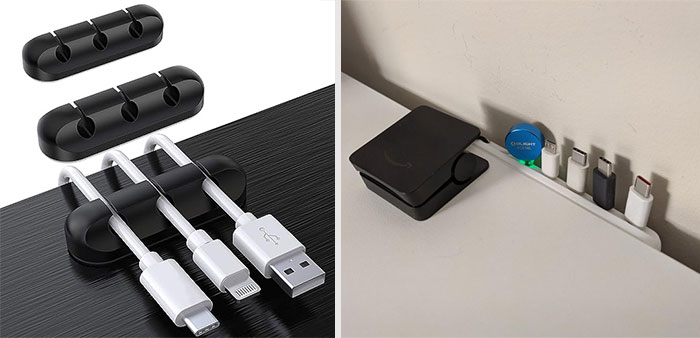 SOULWIT Cable Holder Clips: the perfect solution for keeping your messy cables organized and accessible, no more fumbling around for your charging cables!
