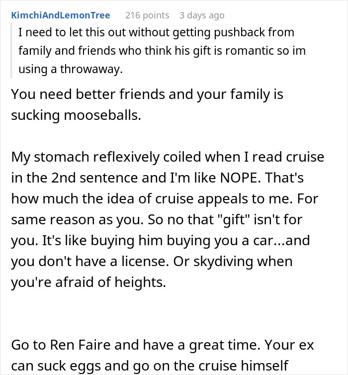 Woman Ends Her 2-Year Relationship After She Finds Out Cruise Tickets Are Her Birthday Gift Woman Ends Her 2-Year Relationship After She Finds Out Cruise Tickets Are Her Birthday Gift