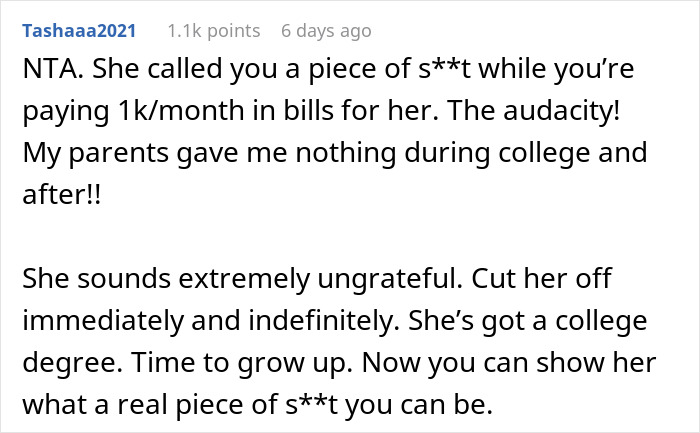 “Would I Be The Jerk For Financially Cutting Off My Daughter?” “Would I Be The Jerk For Financially Cutting Off My Daughter?”
