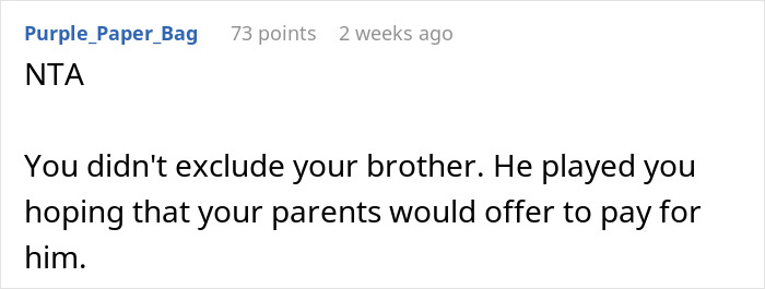 Woman Teaches A Cunning And Stingy Older Brother A Life Lesson By Excluding Him From Family Vacation Woman Teaches A Cunning And Stingy Older Brother A Life Lesson By Excluding Him From Family Vacation