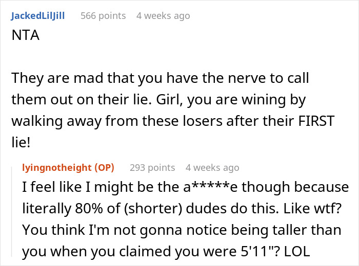 Woman Towers Over Dates After They Lie About Their Height, Throw Fits As She Refuses Second Date