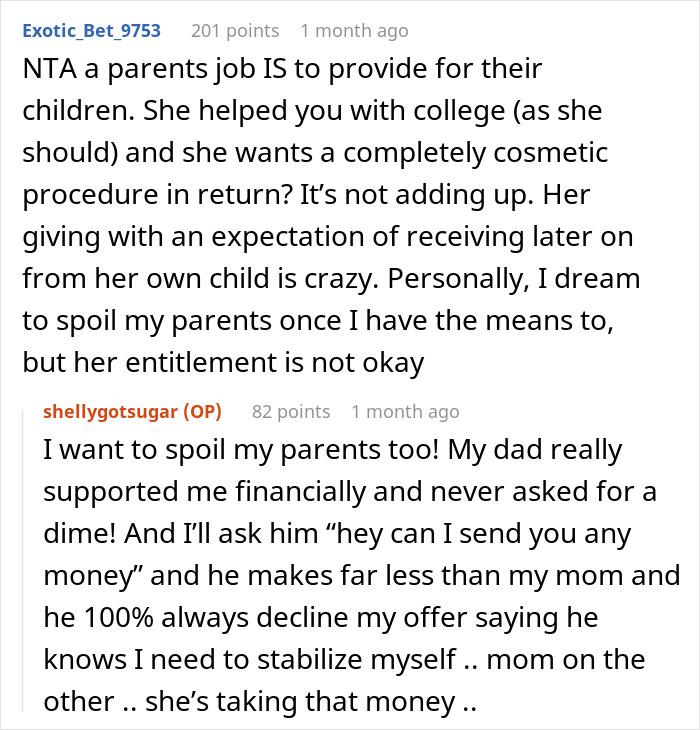 Mom Expects Daughter To Pay For Her Plastic Surgery, Tries Gaslighting Her After Being Told 'No' Mom Expects Daughter To Pay For Her Plastic Surgery, Tries Gaslighting Her After Being Told 'No'