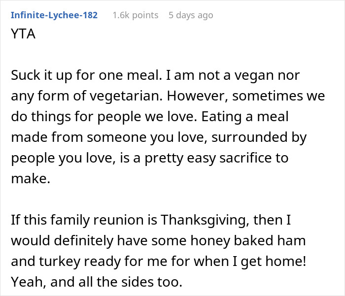Guy Calls Out Vegan Sister For “Forcing An Entire Family To Adopt Her Choices”, Internet Is Split