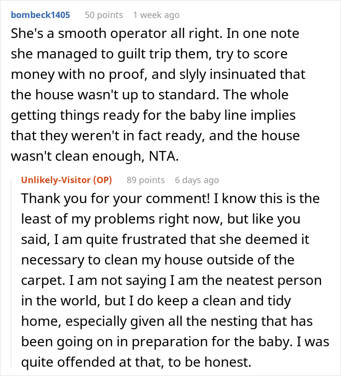 Mother-In-Law Cleans The House While Daughter-In-Law Is In Labor, Demands Payment