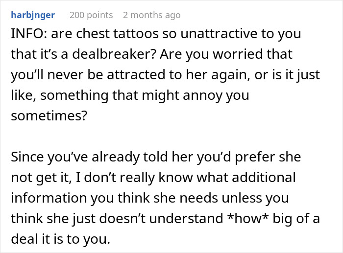 Hubby Can’t Stand Wife’s New Tattoo Size And Location, Provokes Heated Debate Among Netizens