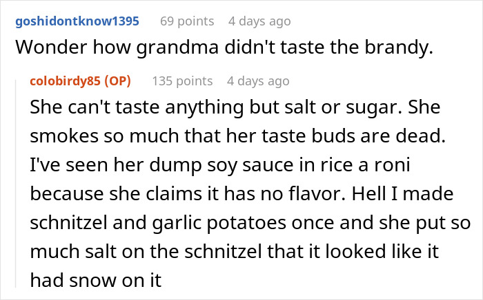 Old Lady Steals Brandy-Soaked Cherries Her Granddaughter Made For A Catering Event, Faces Hangover Old Lady Steals Brandy-Soaked Cherries Her Granddaughter Made For A Catering Event, Faces Hangover