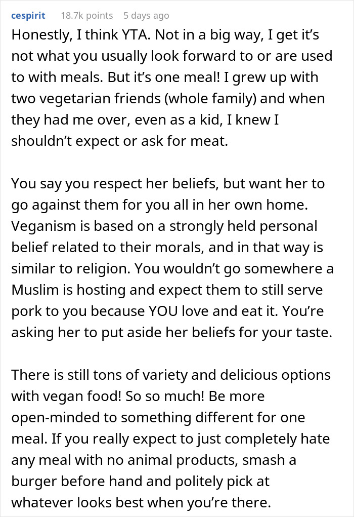 Guy Calls Out Vegan Sister For “Forcing An Entire Family To Adopt Her Choices”, Internet Is Split