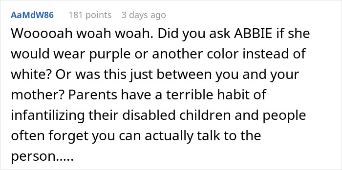 Bride-To-Be Asks If She’s A Jerk For Not Wanting Her Disabled Sister To Wear White To Her Wedding Bride-To-Be Asks If She’s A Jerk For Not Wanting Her Disabled Sister To Wear White To Her Wedding