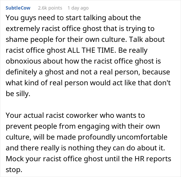 Employees Discuss Their Cultures, One Coworker Constantly Gets Offended, Reports Everything To HR Employees Discuss Their Cultures, One Coworker Constantly Gets Offended, Reports Everything To HR