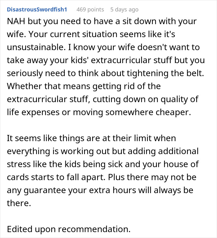 Husband Refuses To Take Less Hours At Work Just Because His 6 Kids Are Sick Husband Refuses To Take Less Hours At Work Just Because His 6 Kids Are Sick