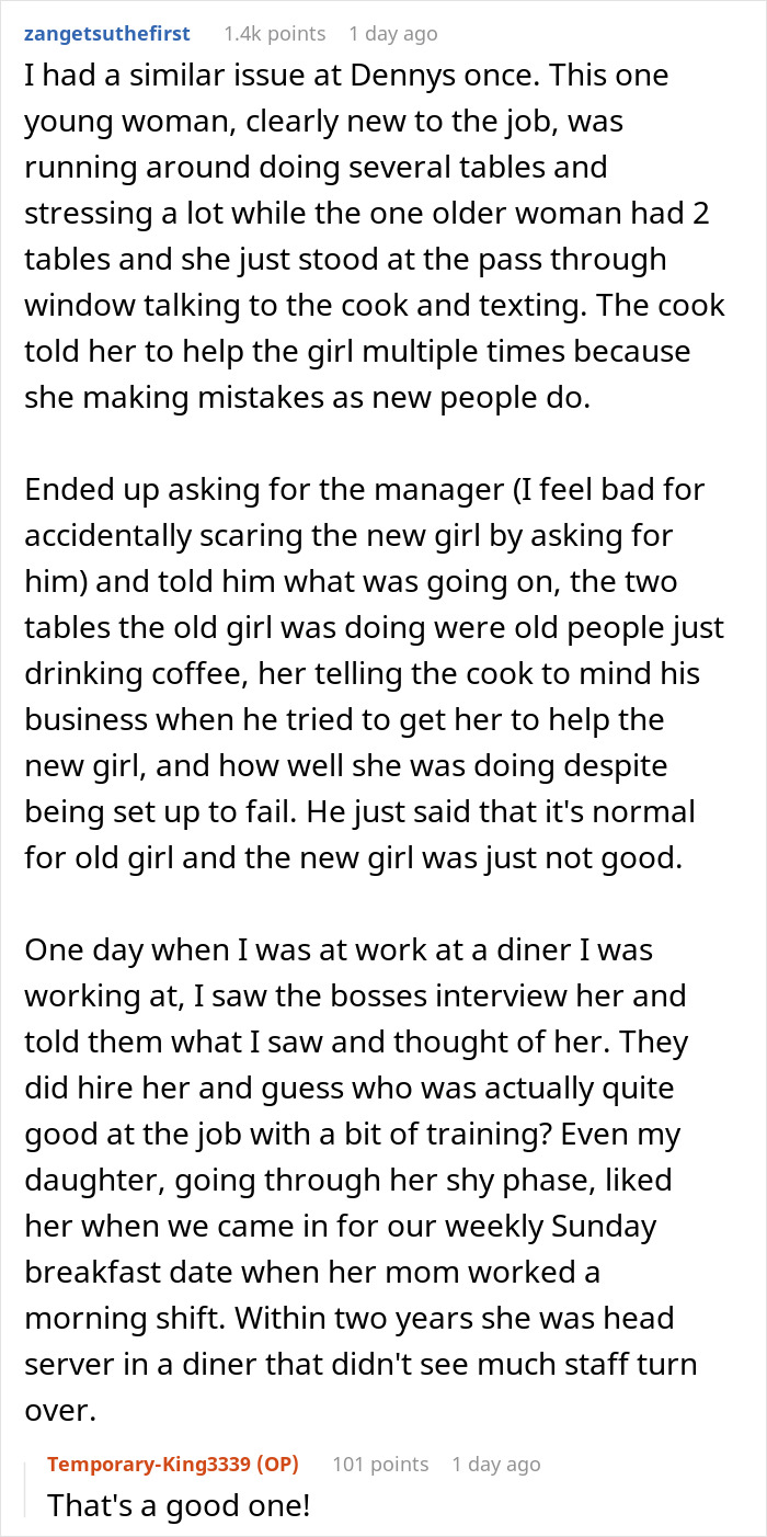 Two Waitresses Are Unpleasant To A Newbie, Customer Stands Up To Him, Makes Them Rue Their Behavior