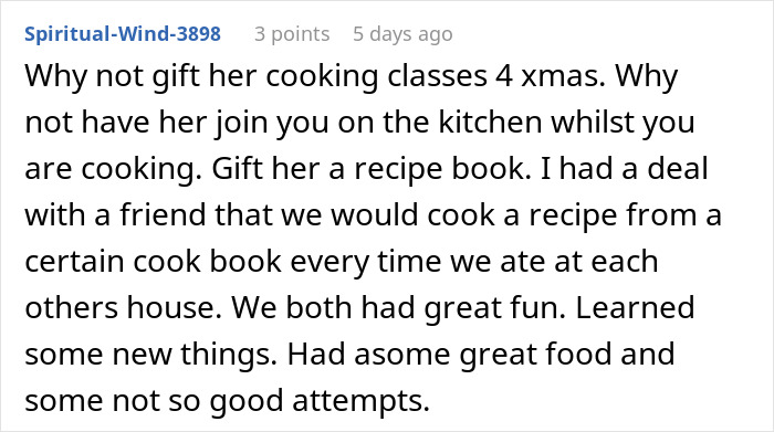 Couple Decides To No Longer Eat MIL's Food Because She's A Terrible Cook, She Gets Offended Couple Decides To No Longer Eat MIL's Food Because She's A Terrible Cook, She Gets Offended