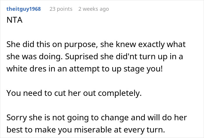Bride Considers Going No-Contact With MIL After She Selfishly Ruined Their Wedding Day Bride Considers Going No-Contact With MIL After She Selfishly Ruined Their Wedding Day