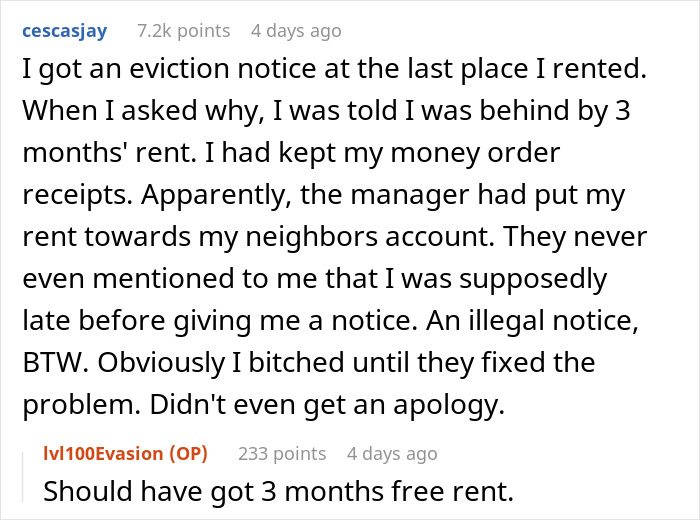 "Got An Eviction Letter For Being 15 Minutes Late Paying My Rent"