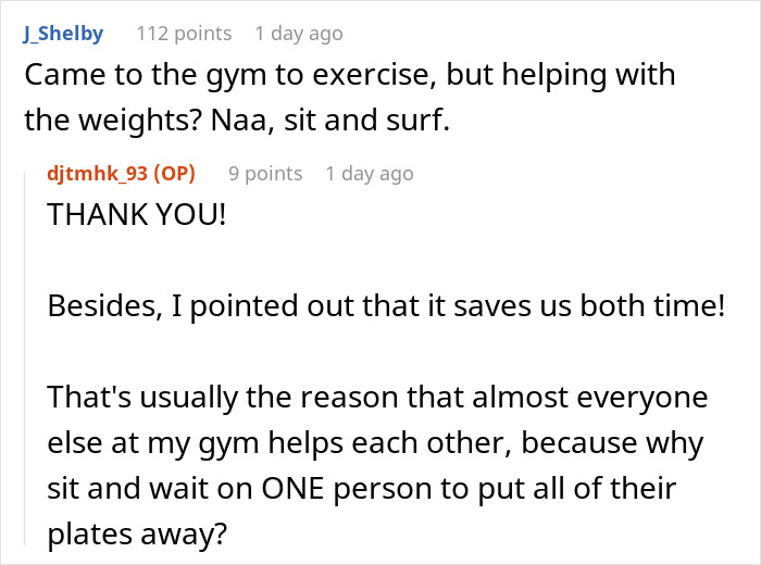 Guy Refuses To Help A Fellow Gym Member, Gets Malicious Compliance In Return