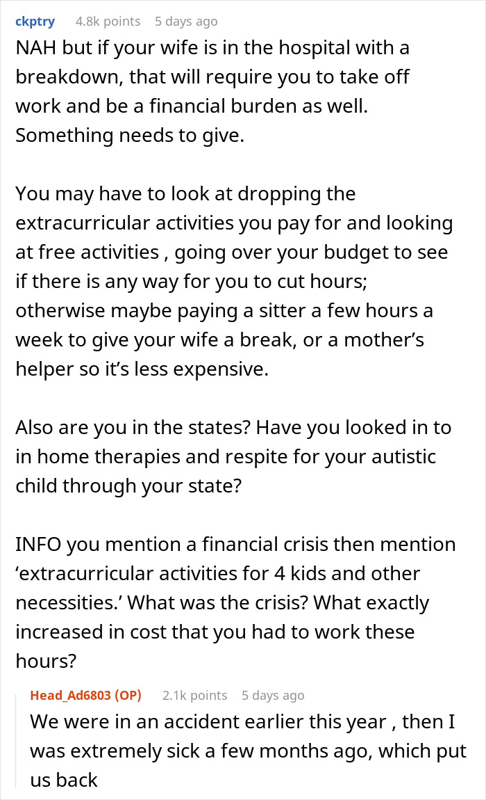 Husband Refuses To Take Less Hours At Work Just Because His 6 Kids Are Sick Husband Refuses To Take Less Hours At Work Just Because His 6 Kids Are Sick