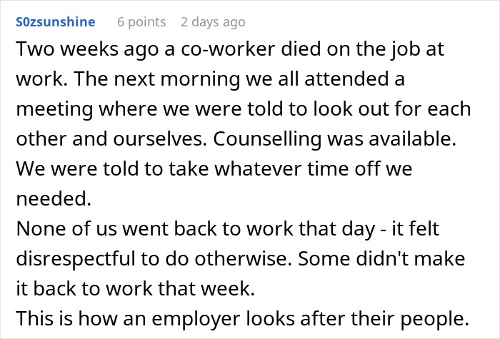 Boss Tries To Brush Off Death On The Job, Workers Retaliate Boss Tries To Brush Off Death On The Job, Workers Retaliate