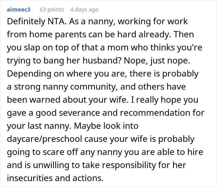 Man Demands Wife Look After The Kids After She Fires Perfectly Good Nanny Over Infidelity Threat