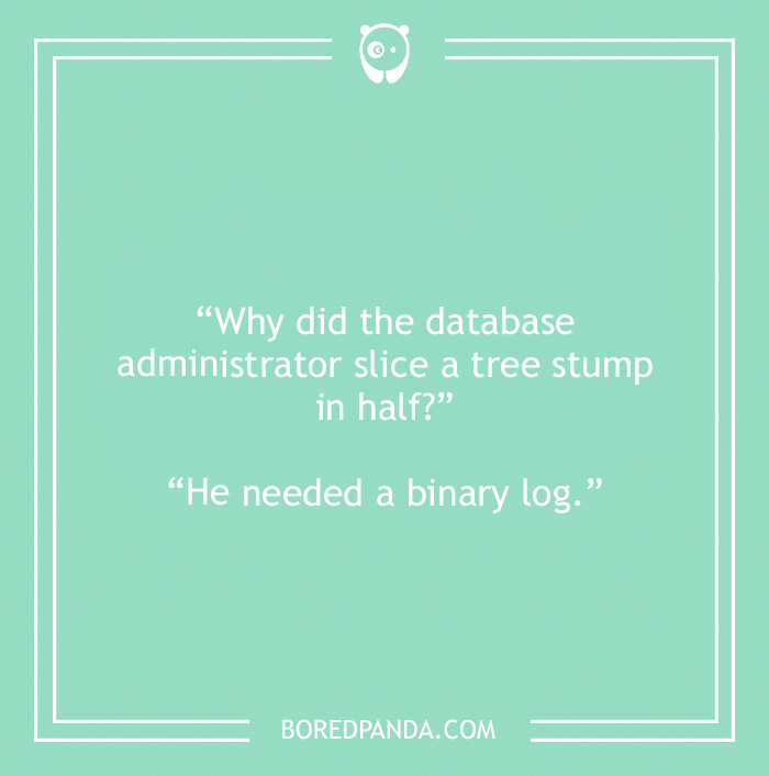 Computer joke about database administrator 