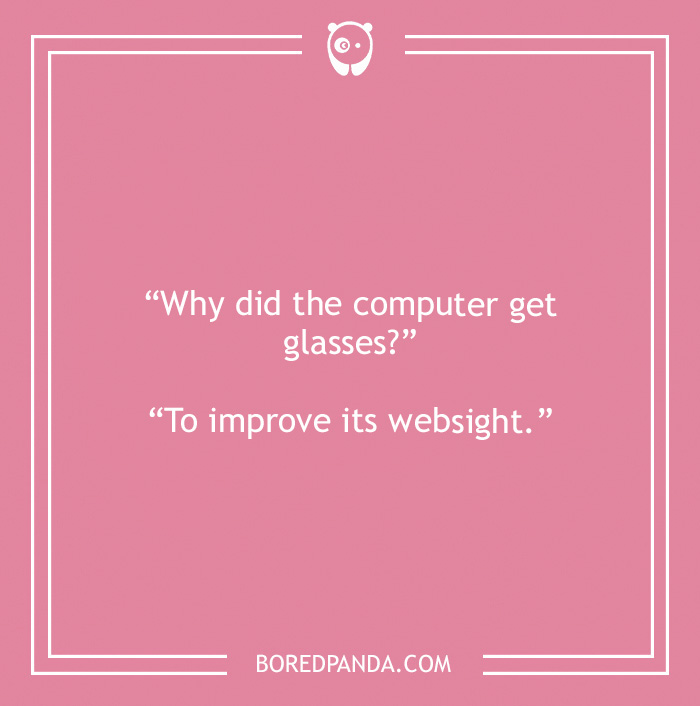 Computer joke about computer getting glasses
