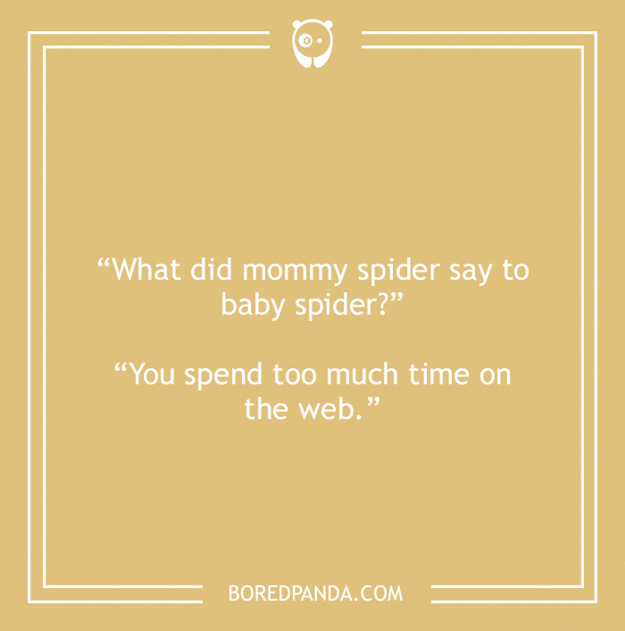 Computer joke about mommy and baby spiders