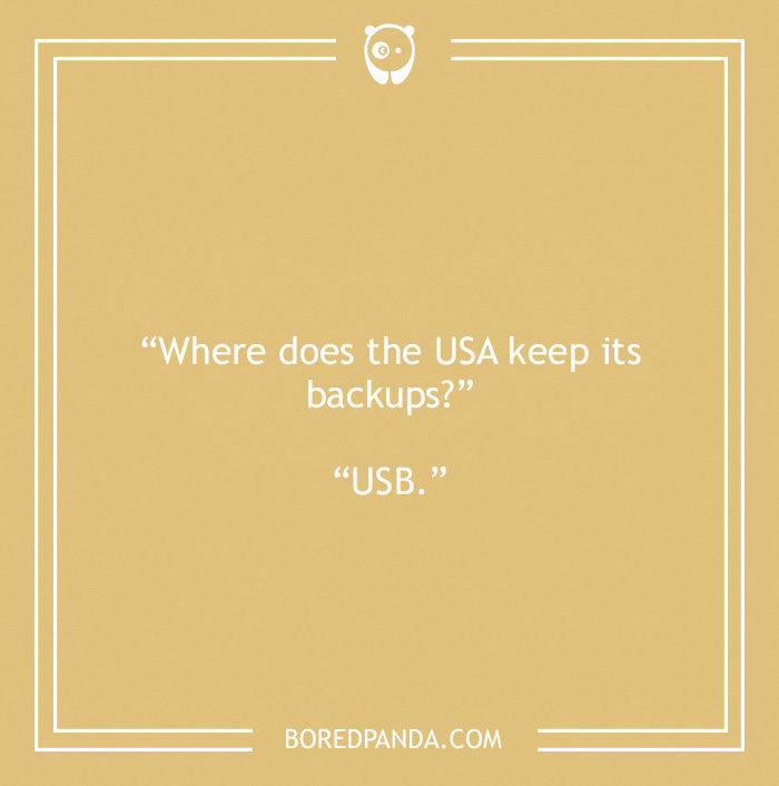 Computer joke about USA and backups 