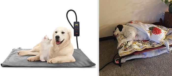 Toozey Pet Indoor Heating Pad: Keep your furry friend warm, cozy, and pain-free with adjustable temperature settings, a timer function, and a safe, secure structure; it's the perfect solution for cold winter months and beyond.