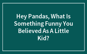 Hey Pandas, What Is Something Funny You Believed As A Little Kid?