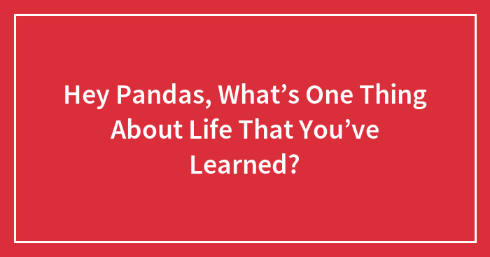 Hey Pandas, What’s One Thing About Life That You’ve Learned? (Closed)