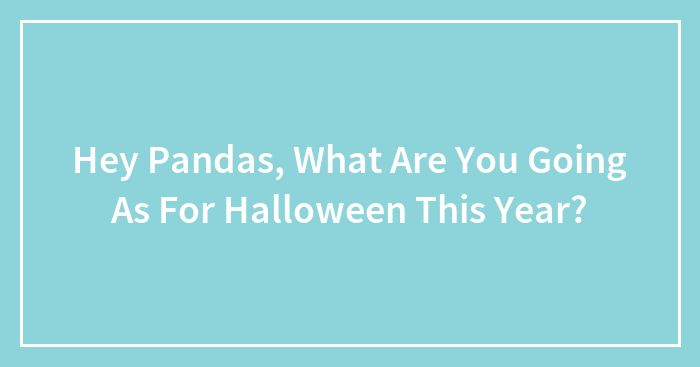 Hey Pandas, What Are You Going As For Halloween This Year? (Closed)