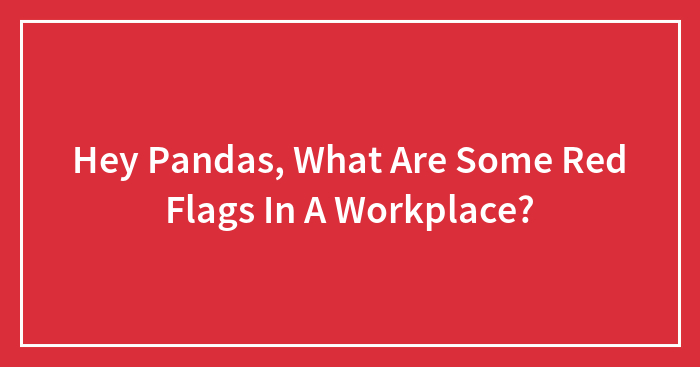 Hey Pandas, What Are Some Red Flags In A Workplace? (Closed)