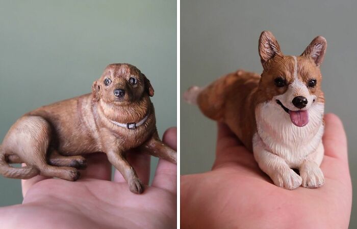 My Collection Of Dog And Cat Sculptures That I Made From Polymer Clay (30 Pics)