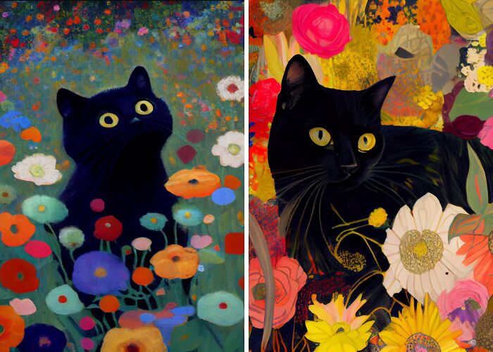 Exploring Iconic Artworks With A Feline Twist: My Journey Through A World Where Chic Black Cats Rule The Canvas (6 Pics)