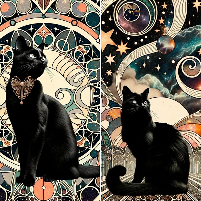 We Brought The Golden Age Of Art Nouveau Back With Cat-Inspired Designs